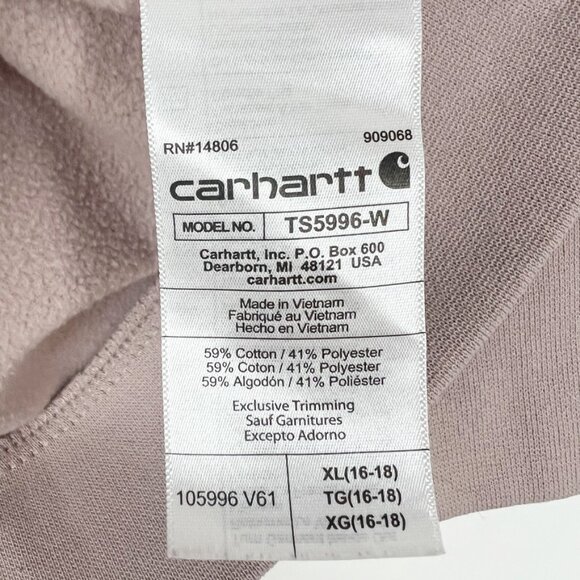 Carhartt Sweatshirt Women's XL Graphic Mink Rain Defender Midweight Relaxed Fit - Picture 7 of 14